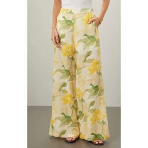 Christy Lynn Marta Yellow Floral Linen Trousers